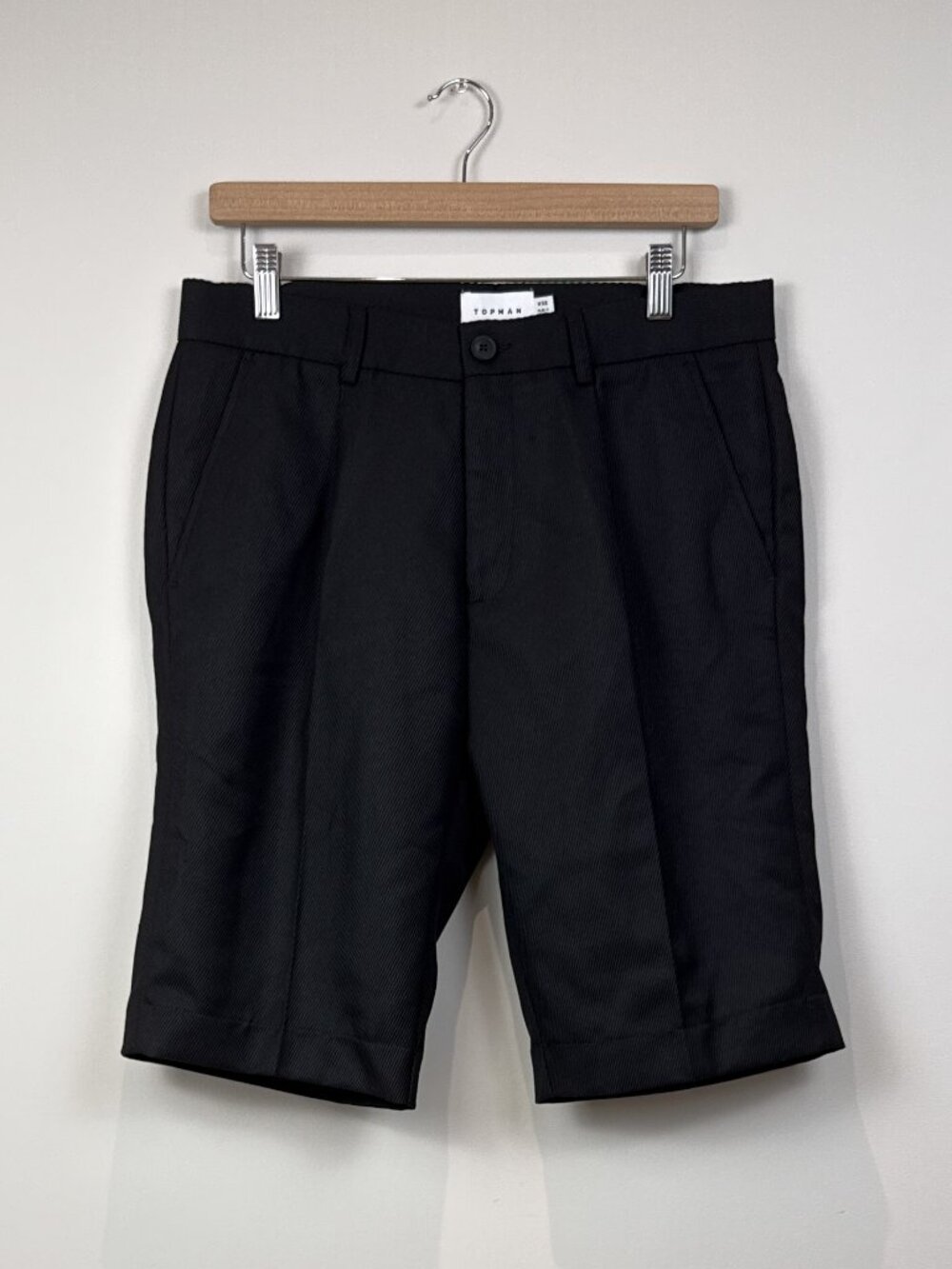 Topman Mens Slim Fit Chino Shorts Black W32 NWT Smart Casual Dress Short